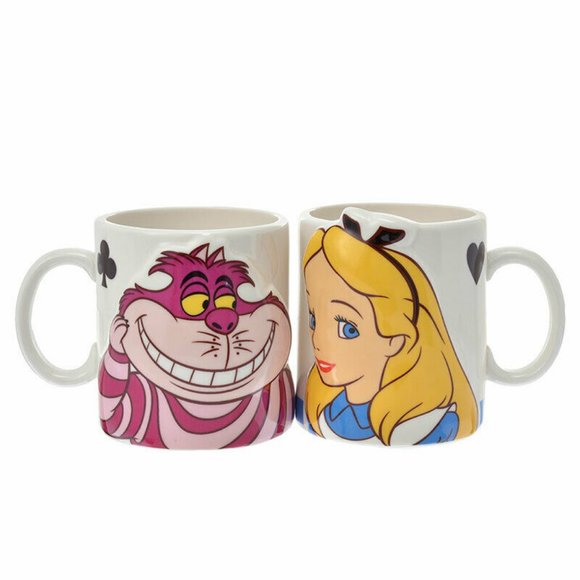 NWT Disney Alice In Wonderland 3D Pair Mug Gift Set. - Picture 1 of 7